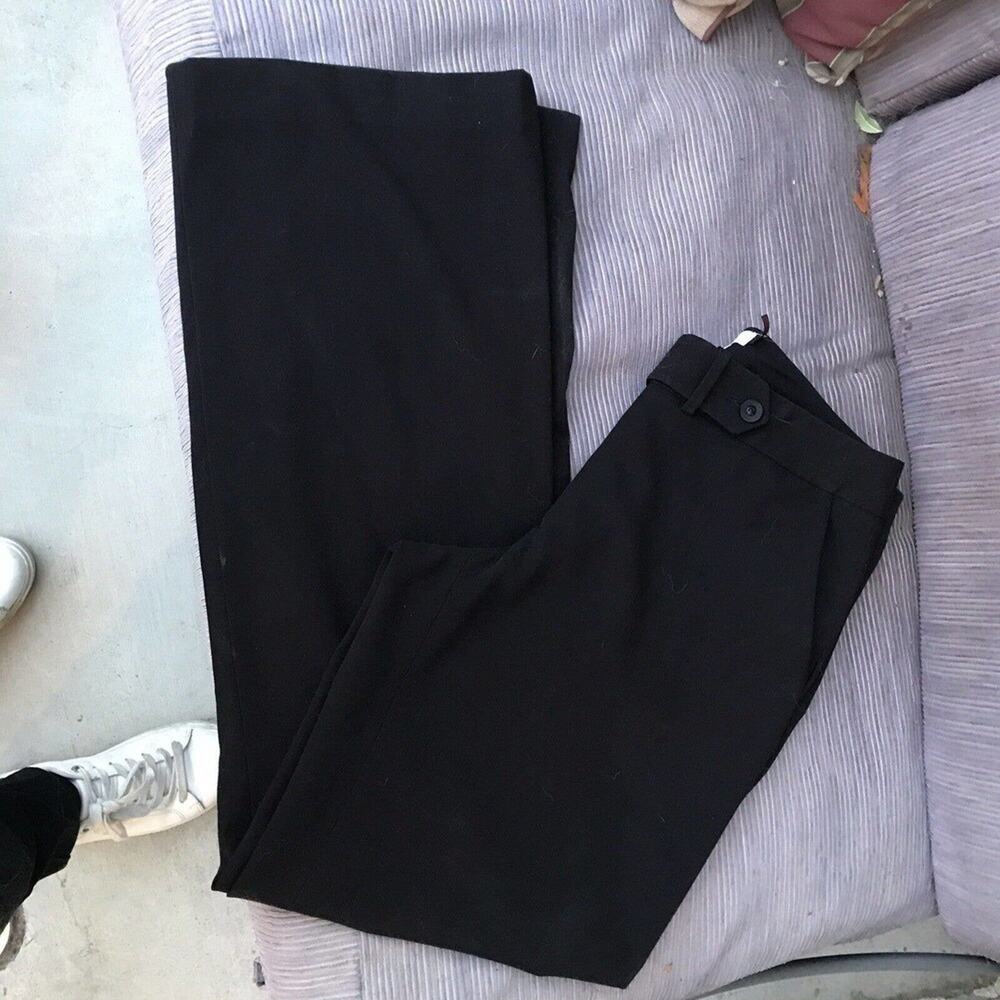 Calvin Klein Classic Fit Slacks Sz6 Black Straight Silky Pre-owned Nice